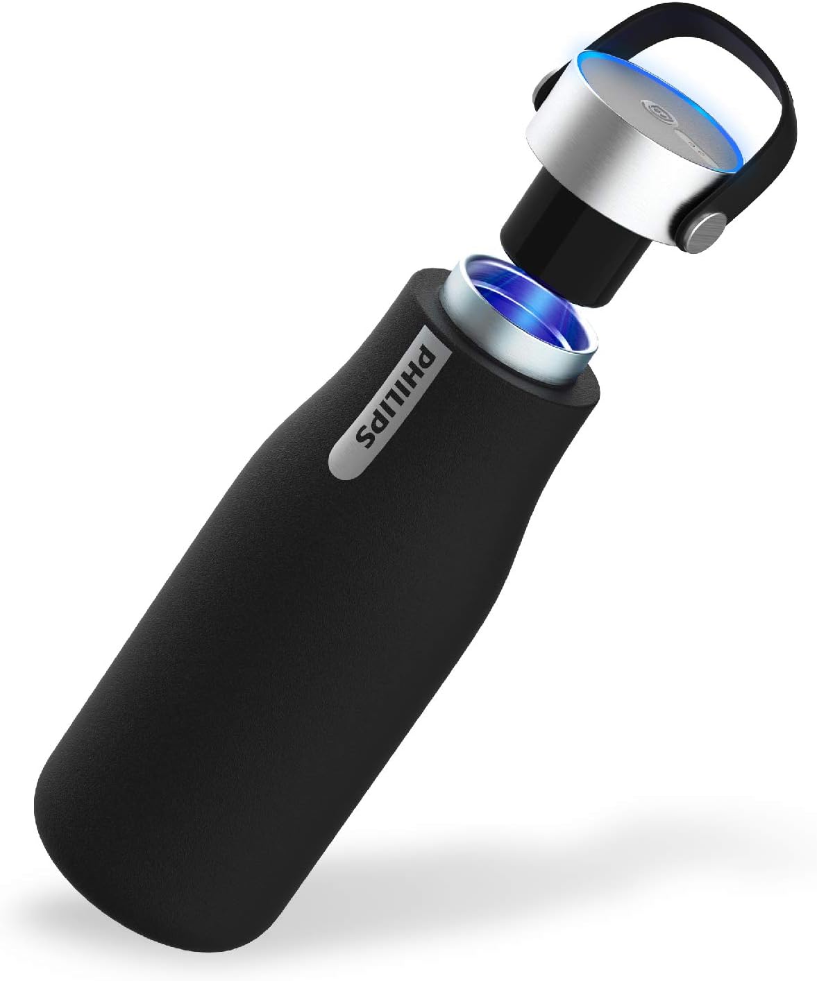 Bouteille intelligente isotherme noire Philips GoZero avec bouchon UV-C